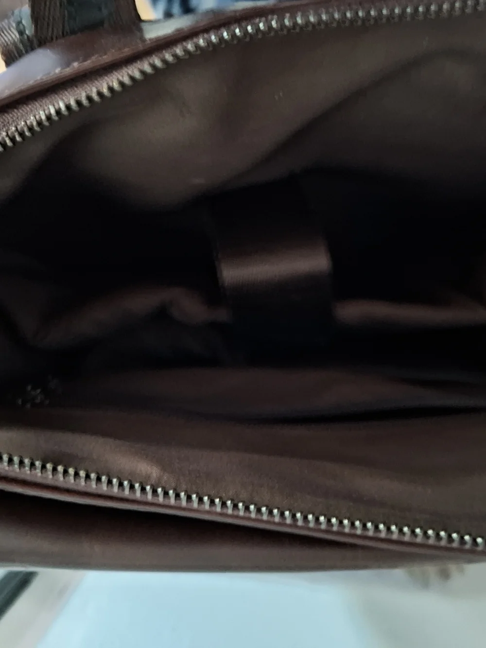 Women's Dark Brown Leather Backpack with Black Strap - Sleek Urban Carry